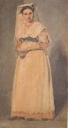 Jean Baptiste Camille  Corot L'Italienne d'Albano en grand costume (mk11)